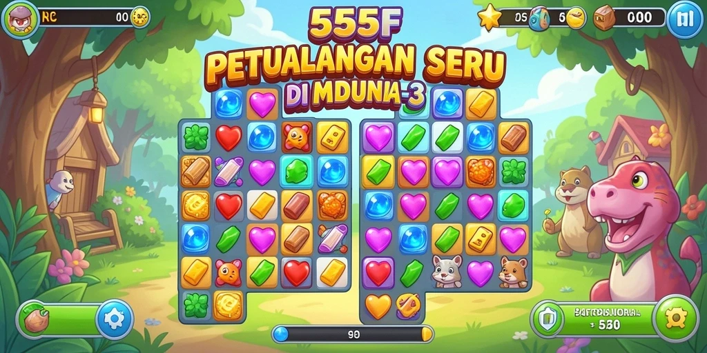 Tampilan screenshot gameplay yang menampilkan momen seru di 555F.