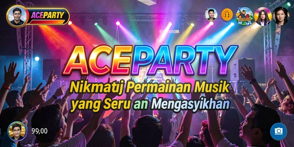 Tampilan gameplay <strong>ACEPARTY</strong> yang menonjolkan interaksi musik yang dinamis.