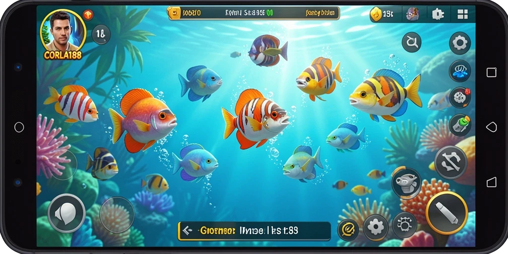 Tampilan screenshot menampilkan aksi seru Tembak Ikan dalam CORLA188.