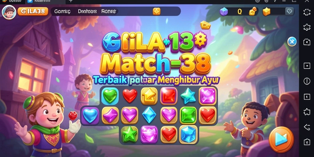Screenshot GILA138 yang menunjukkan gameplay seru match-3.