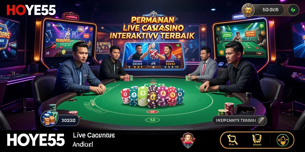 Tampilan screenshot gameplay Live Casino HOYE55 dengan dealer profesional.