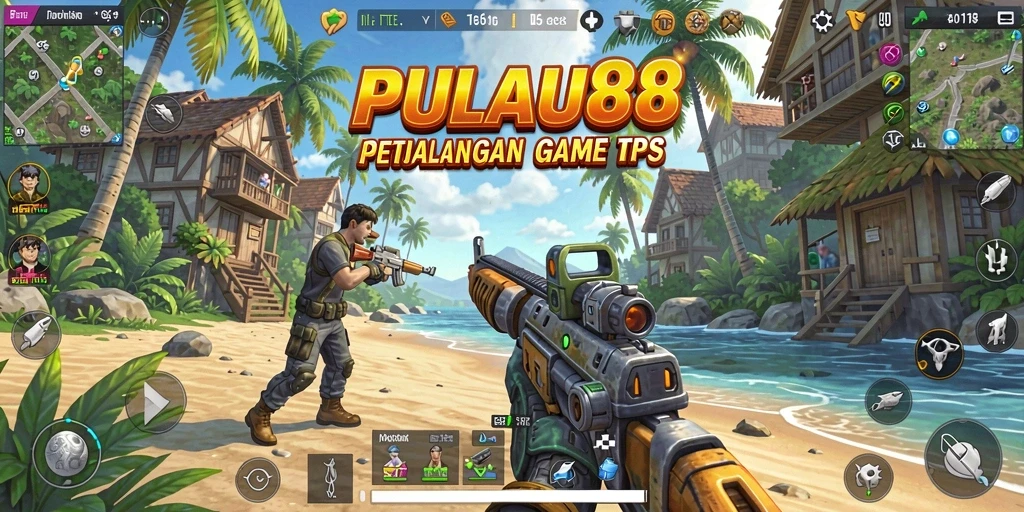 Screenshot menampilkan aksi mendebarkan PULAU88 dengan gameplay TPS yang intens.