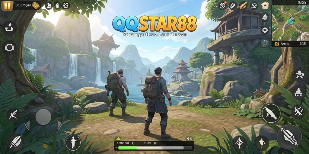 Tampilan menakjubkan gameplay QQSTAR88 dalam dunia terbuka.