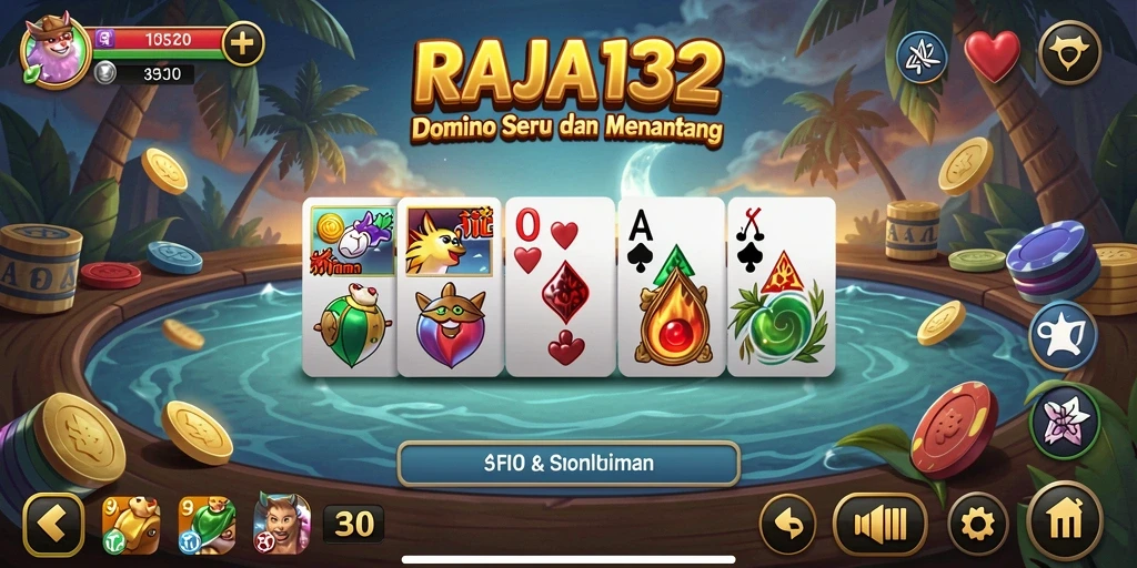 Tampilan menakjubkan dari gameplay Domino RAJA132.
