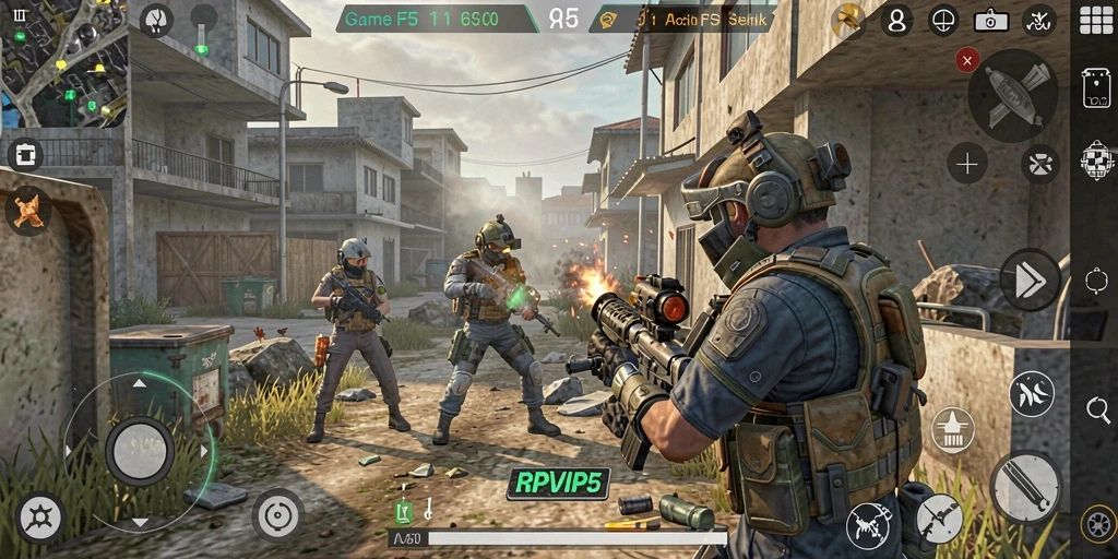 Tampilan gameplay yang mendebarkan dalam RPVIP5 menunjukkan aksi pertempuran.