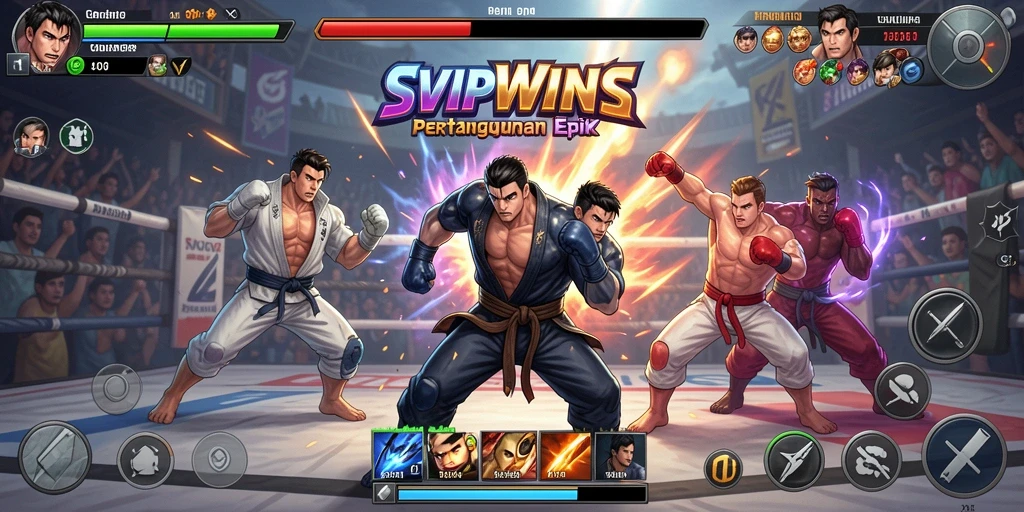 Tampilan menarik dari gameplay pertarungan di SVIPWINS.