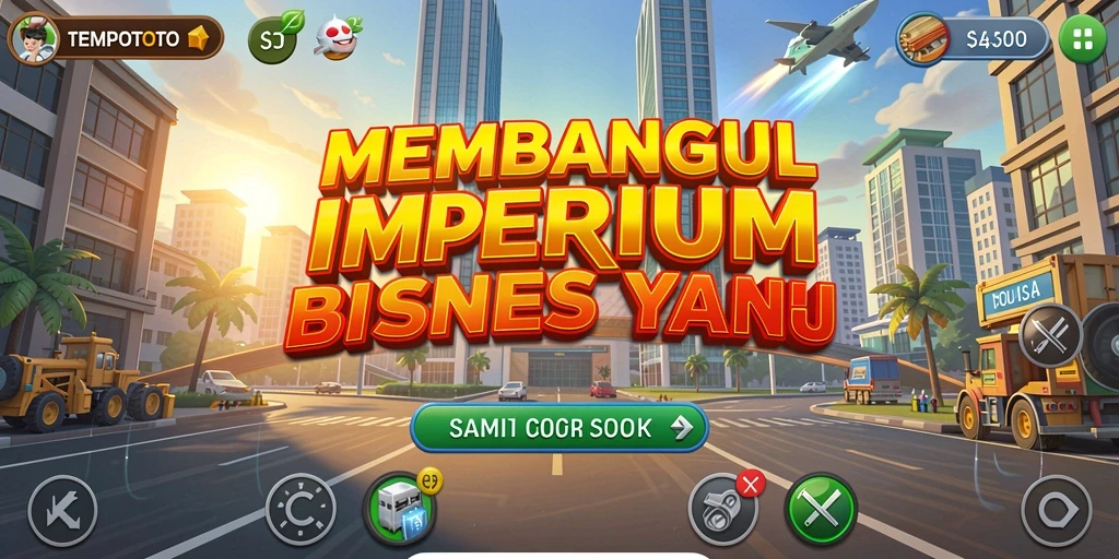 Tampilan gameplay <strong>TEMPOTOTO</strong> yang menarik saat membangun bisnis Anda sendiri.